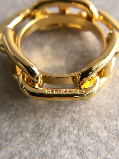 HERMES Chaine d'ancre Scarf Ring Gold Vintage 7eujzp