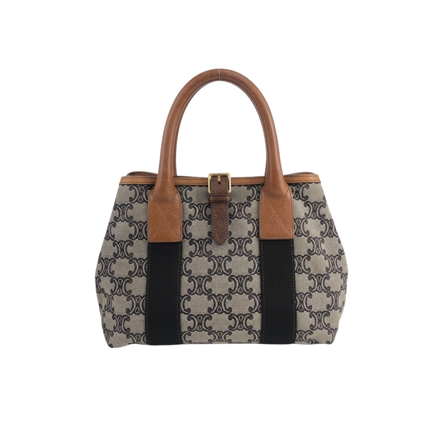 CELINE Blason Handbag Beige Vintage wz3ahs