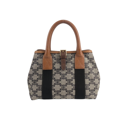 CELINE Blason Handbag Beige Vintage wz3ahs