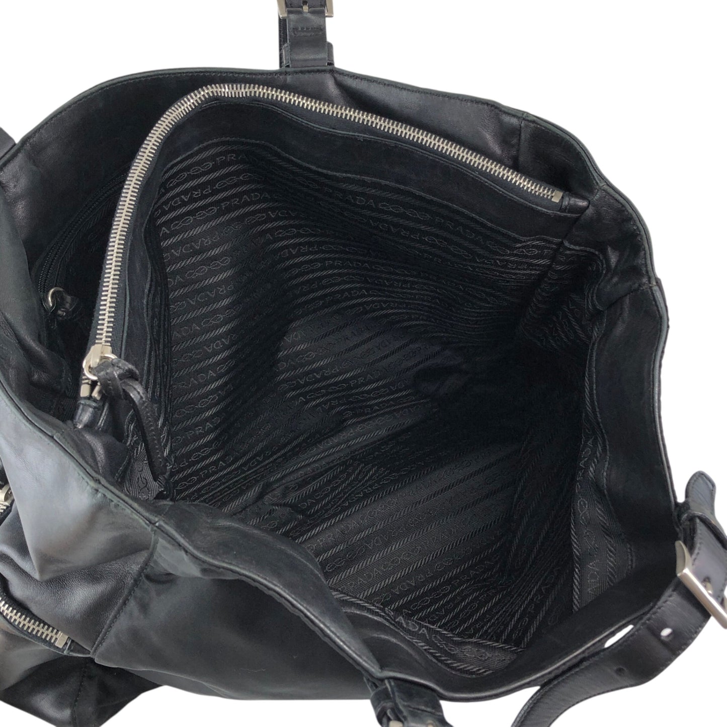 PRADA Tessuto Triangle Logo Handbag Black Vintage e52d78