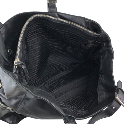PRADA Tessuto Triangle Logo Handbag Black Vintage e52d78