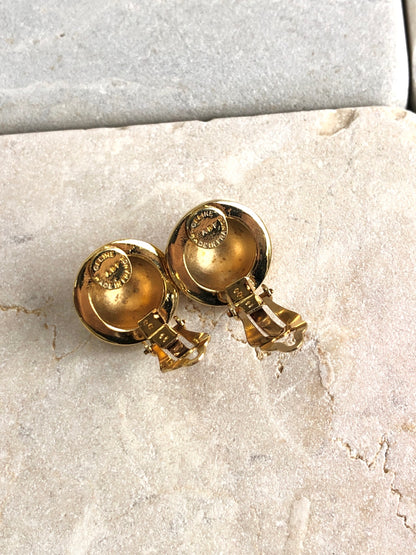 CELINE Starball Earrings Gold Vintage 77txbf