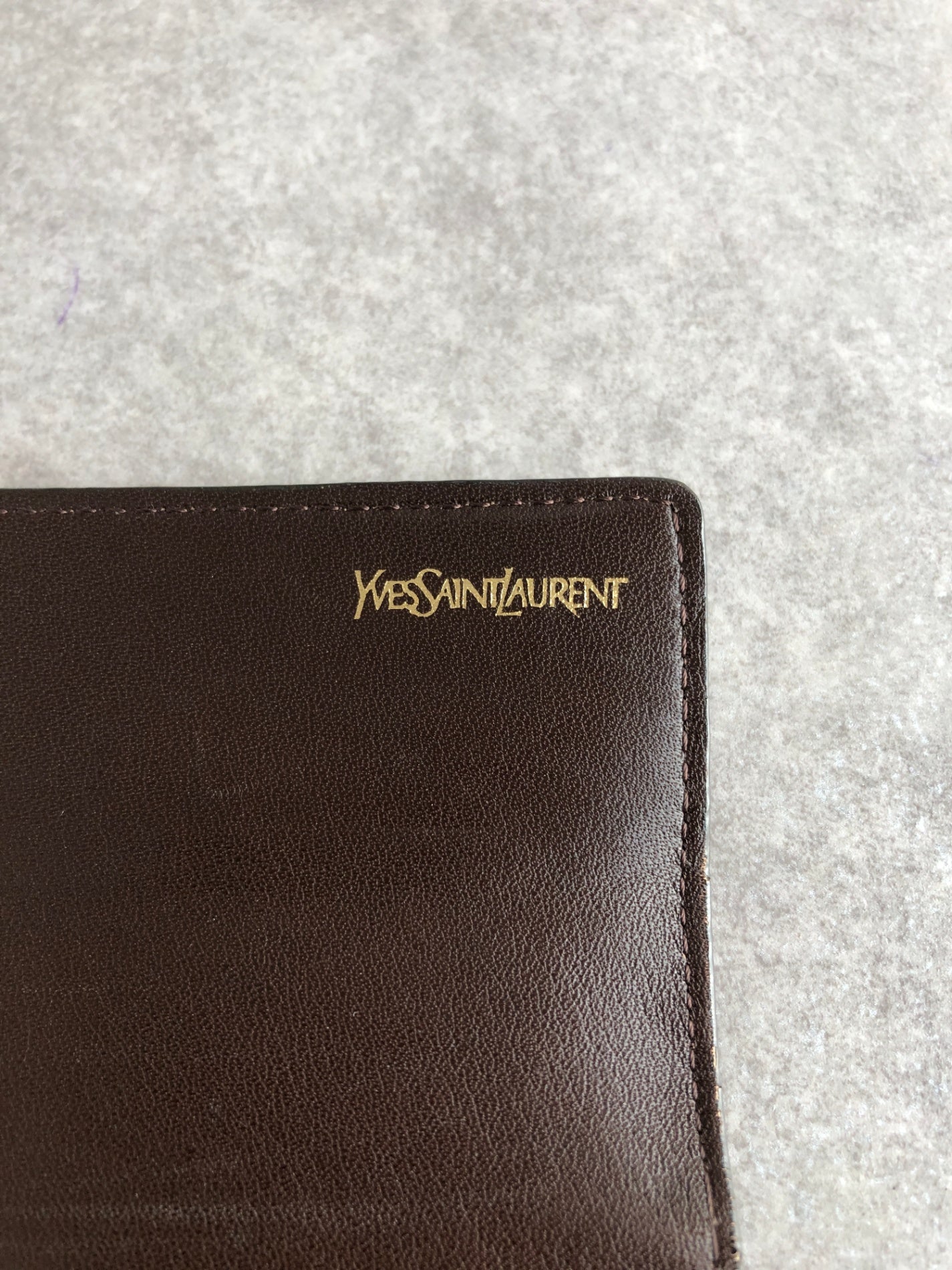 Yves Saint Laurent Logo Long Wallet Brown Vintage v4kc5e