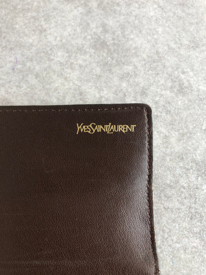 Yves Saint Laurent Logo Long Wallet Brown Vintage v4kc5e