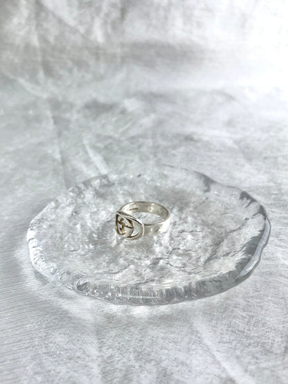 GUCCI GG Motif Ring Silver 925 Vintage pinf3y