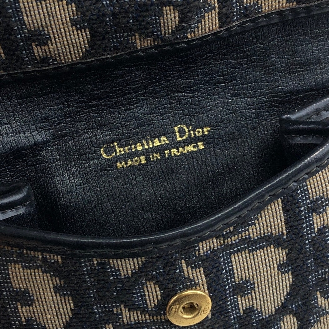 Christian Dior Trotter Coin Purse Navy Vintage xv8d8k