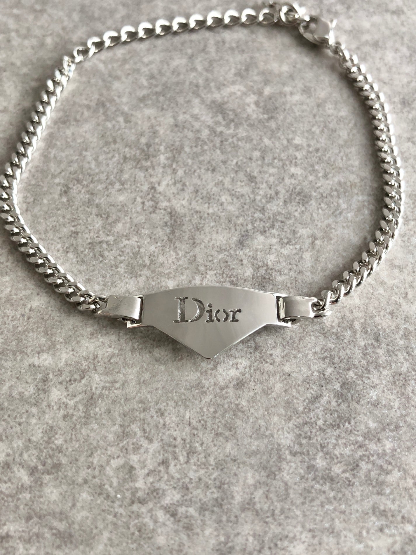 Christian Dior Logo Bracelet Silver Vintage 7imfwt