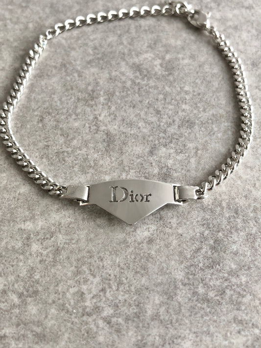Christian Dior Logo Bracelet Silver Vintage 7imfwt