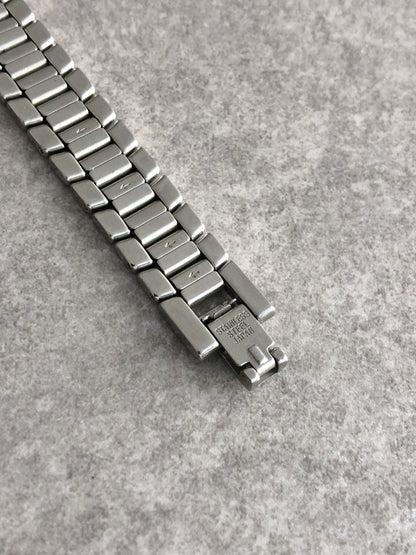 Yves Saint Laurent YSL Logo Quartz Watch Silver 5420-F44557 Vintage gp374e