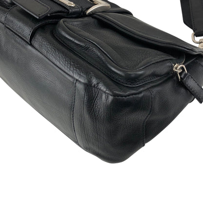 PRADA Triangle Logo Front Buckle  Shoulder bag Black Vintage  wsw3t2