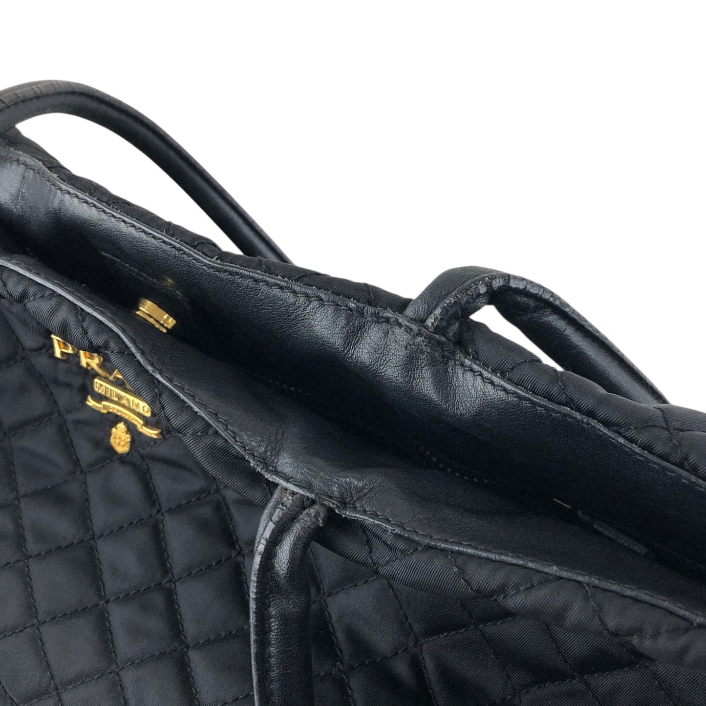 PRADA Logo Totebag Black Vintage 58xguc