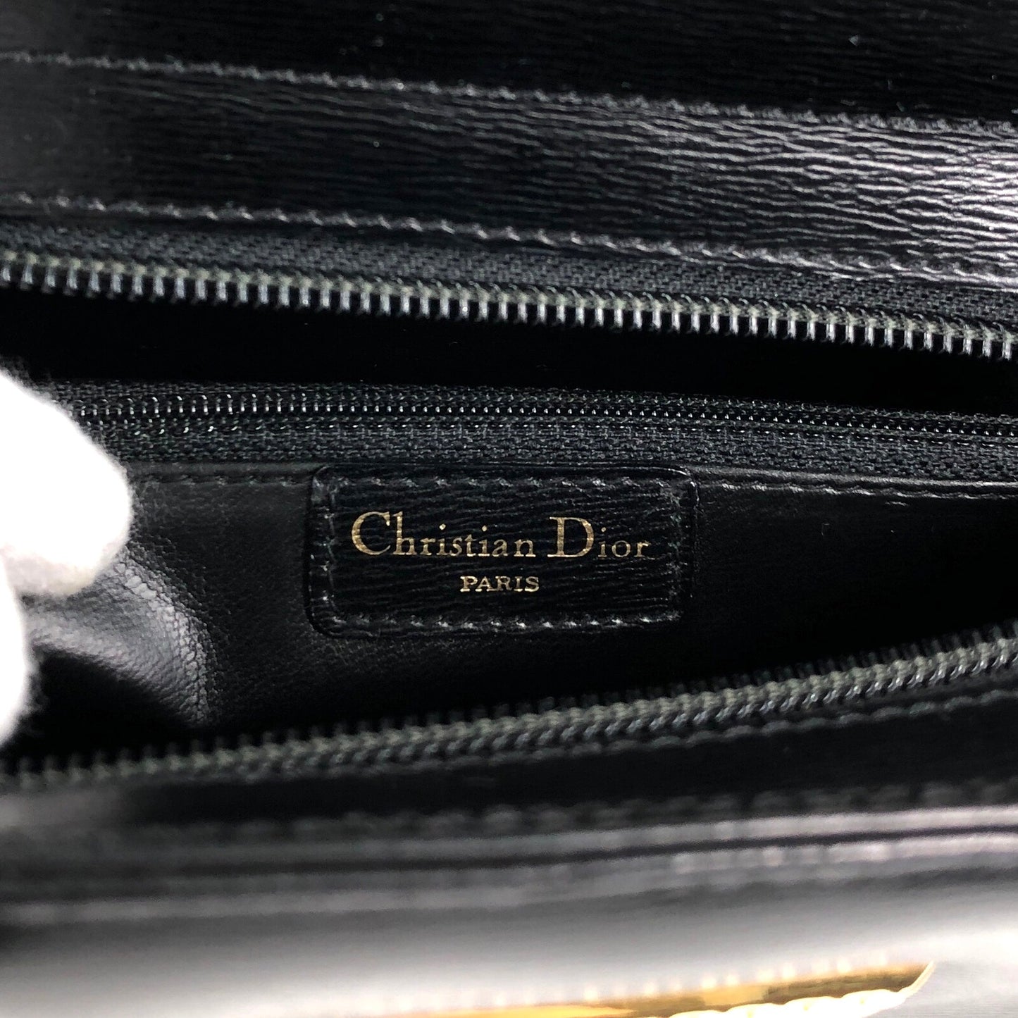 Christian Dior Logo Small Handbag Black Vintage f27cnx