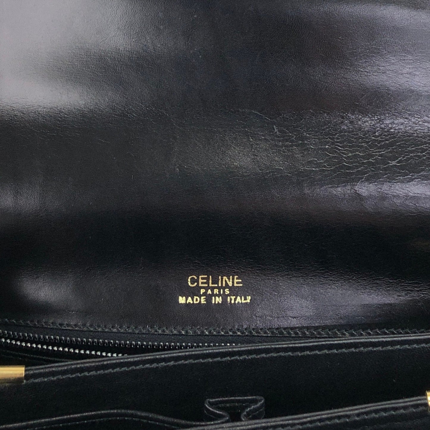 CELINE Triomphe Shoulder bag Black Vintage hvk6su