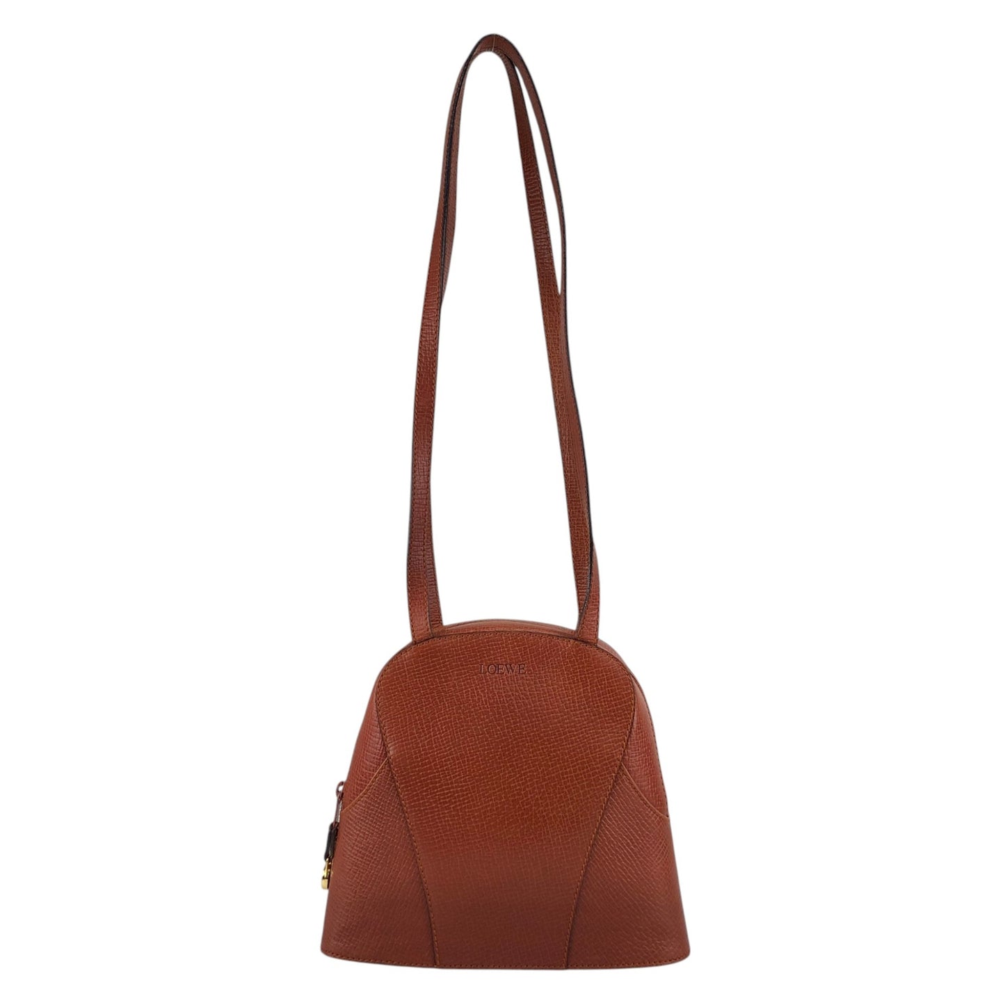 LOEWE Logo Embossed Shoulder bag Brown Vintage hhdfi4