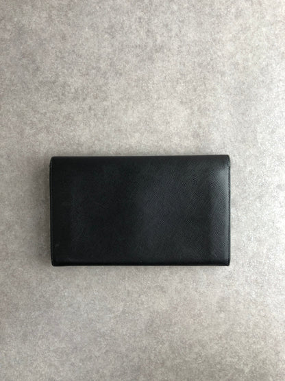 PRADA Triangle Logo Folded Wallet Black Vintage dwgxzb