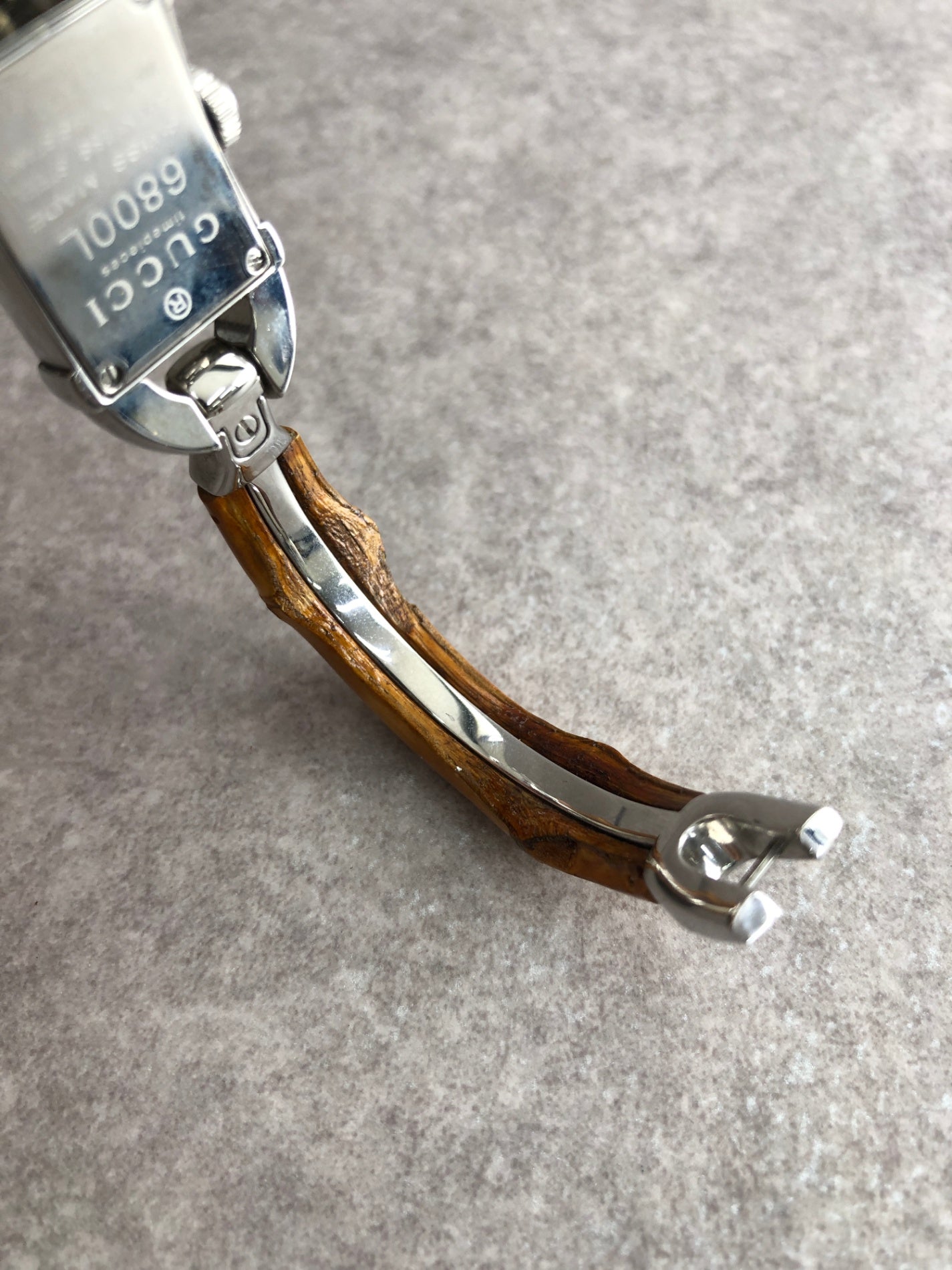 GUCCI Bamboo Quartz Watch Silver Vintage n3ymkd