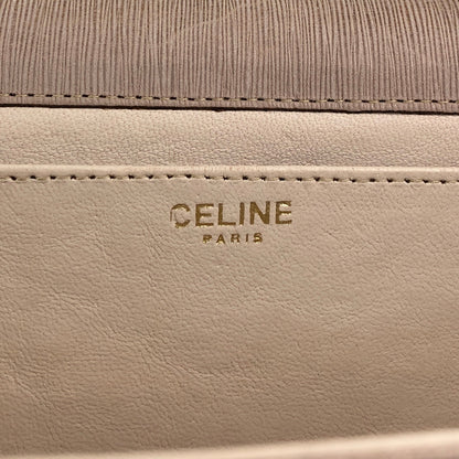 CELINE Triomphe Rhinestone Chain Shoulder bag Beige Vintage x4sgdj