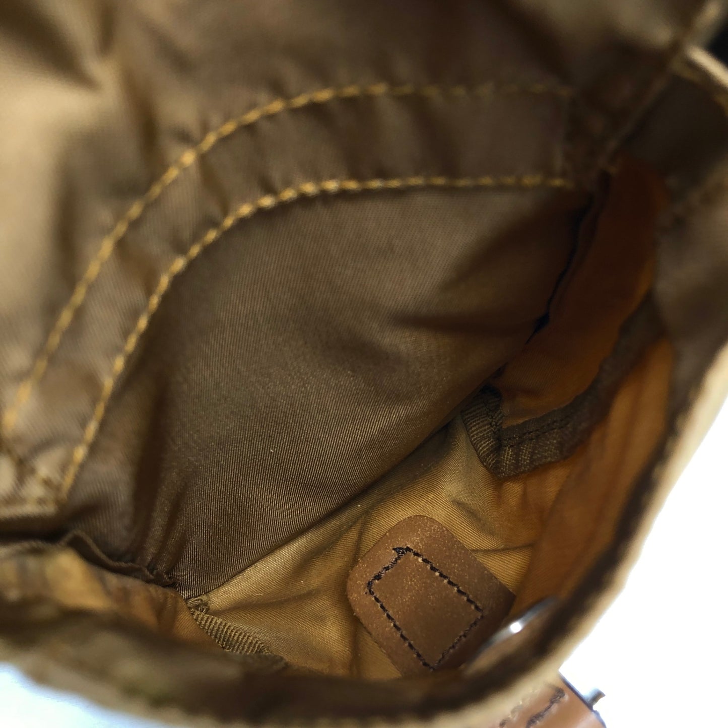 PRADA Tessuto Triangle Logo Double Pocket Backpack Beige Vintage rb8azz