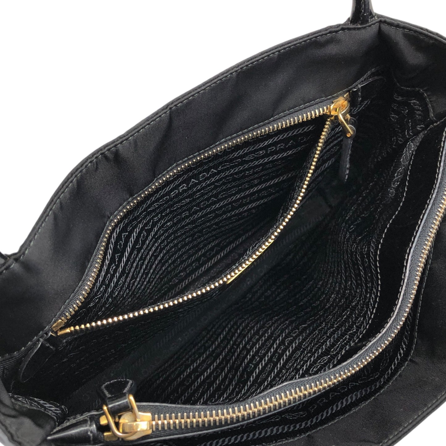 PRADA Tessuto Triangle Logo Totebag Black Vintage bsmm74