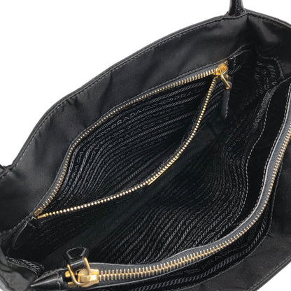 PRADA Tessuto Triangle Logo Totebag Black Vintage bsmm74