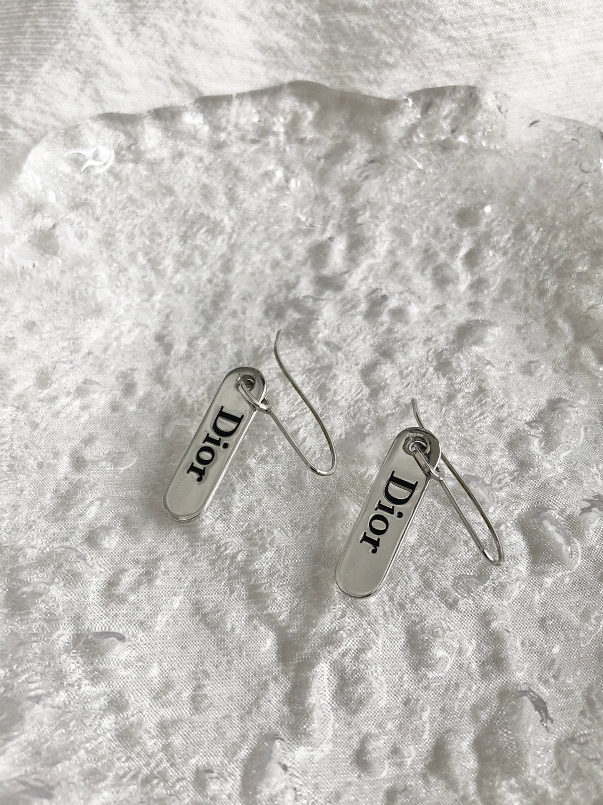 Christian Dior Logo Pierced Silver Vintage dh28h7