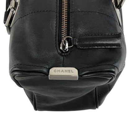 CHANEL Chocolate Bar Handbag Boston bag Black Vintage 6yfva8