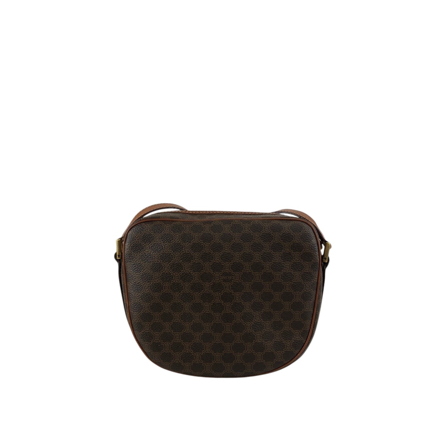 CELINE Macadam Blason Front Buckle Shoulder bag Brown Vintage 6tcy32