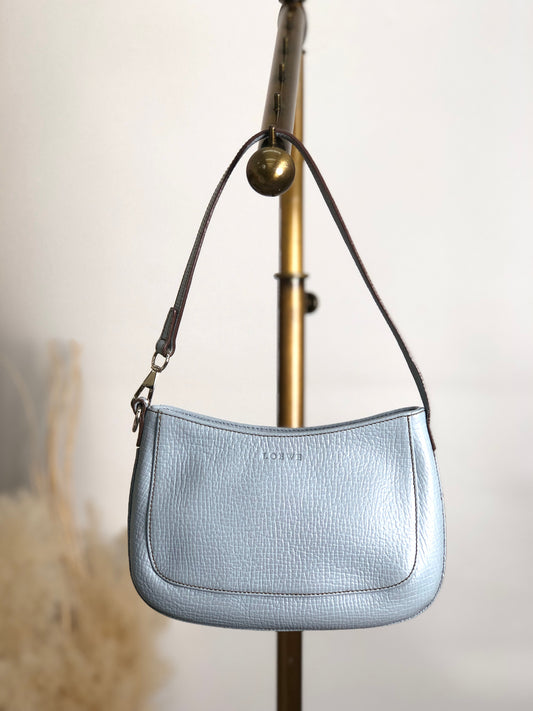 LOEWE Logo Handbag Shoulder bag Light Blue Vintage 2c5ari