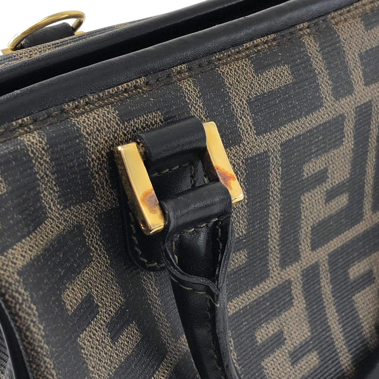 FENDI Zucca Two-way Small Boston bag Shoulder bag Brown Vintage sfanas