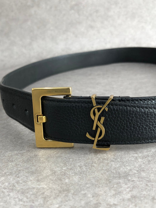 Yves Saint Laurent YSL Logo Belt Black Vintage jjfxnv