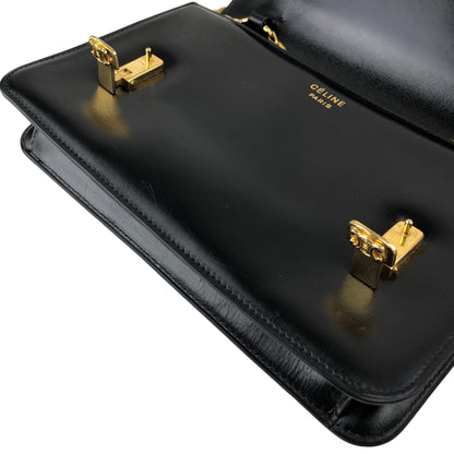 CELINE Triomphe Chain Shoulder bag Black Vintage hd5spn