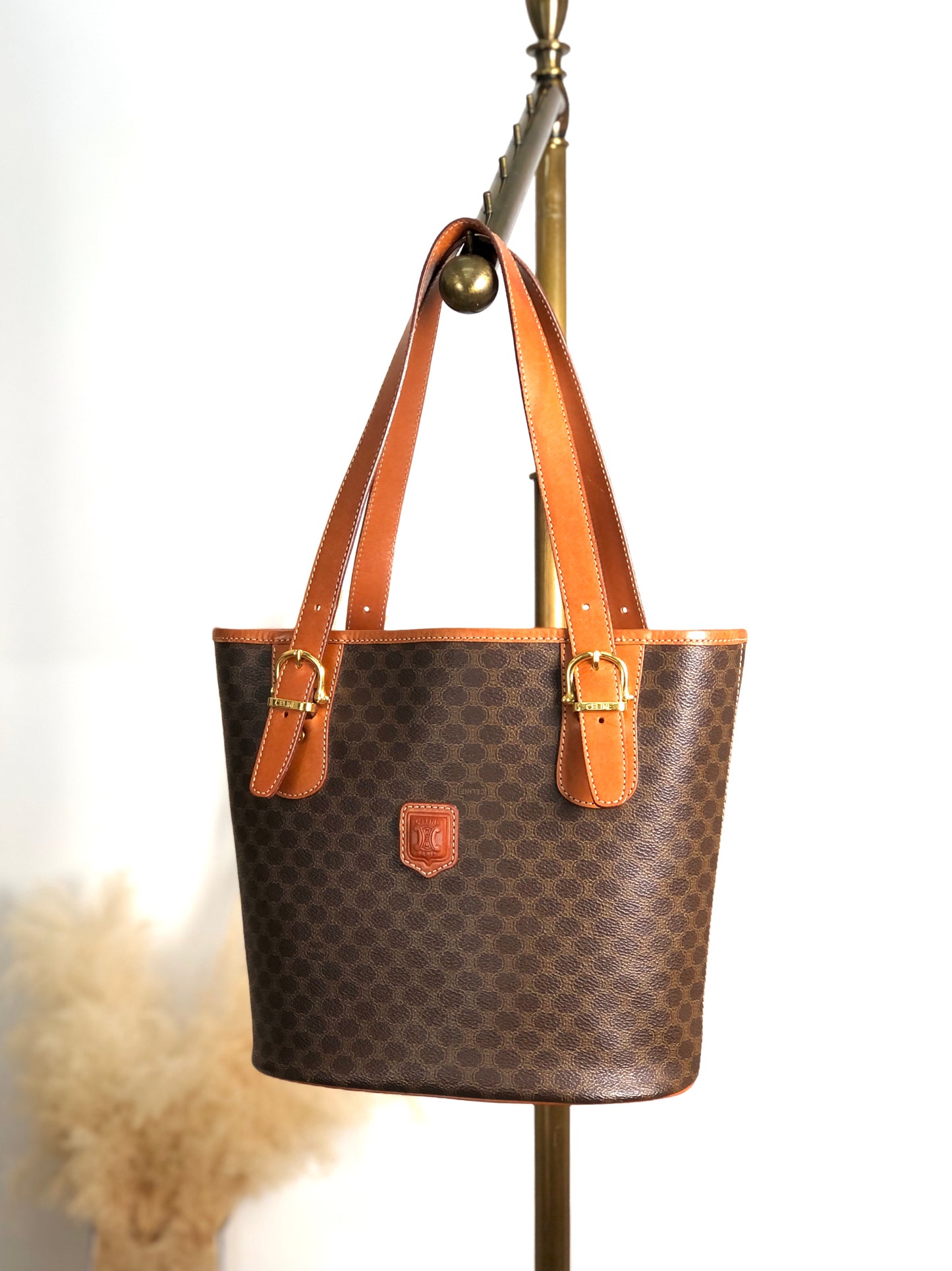 CELINE Macadam Blason Totebag Brown Vintage 53y3ej