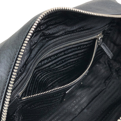 PRADA Logo Embossed Small Boston bag Handbag Black Vintage sdau3h