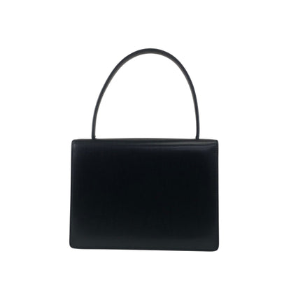 CELINE Logo Top Handle Handbag Black Vintage t8gzij