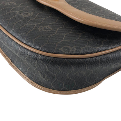 Christian Dior Honeycomb Pattern Logo Shoulder bag Black Vintage 4amtif
