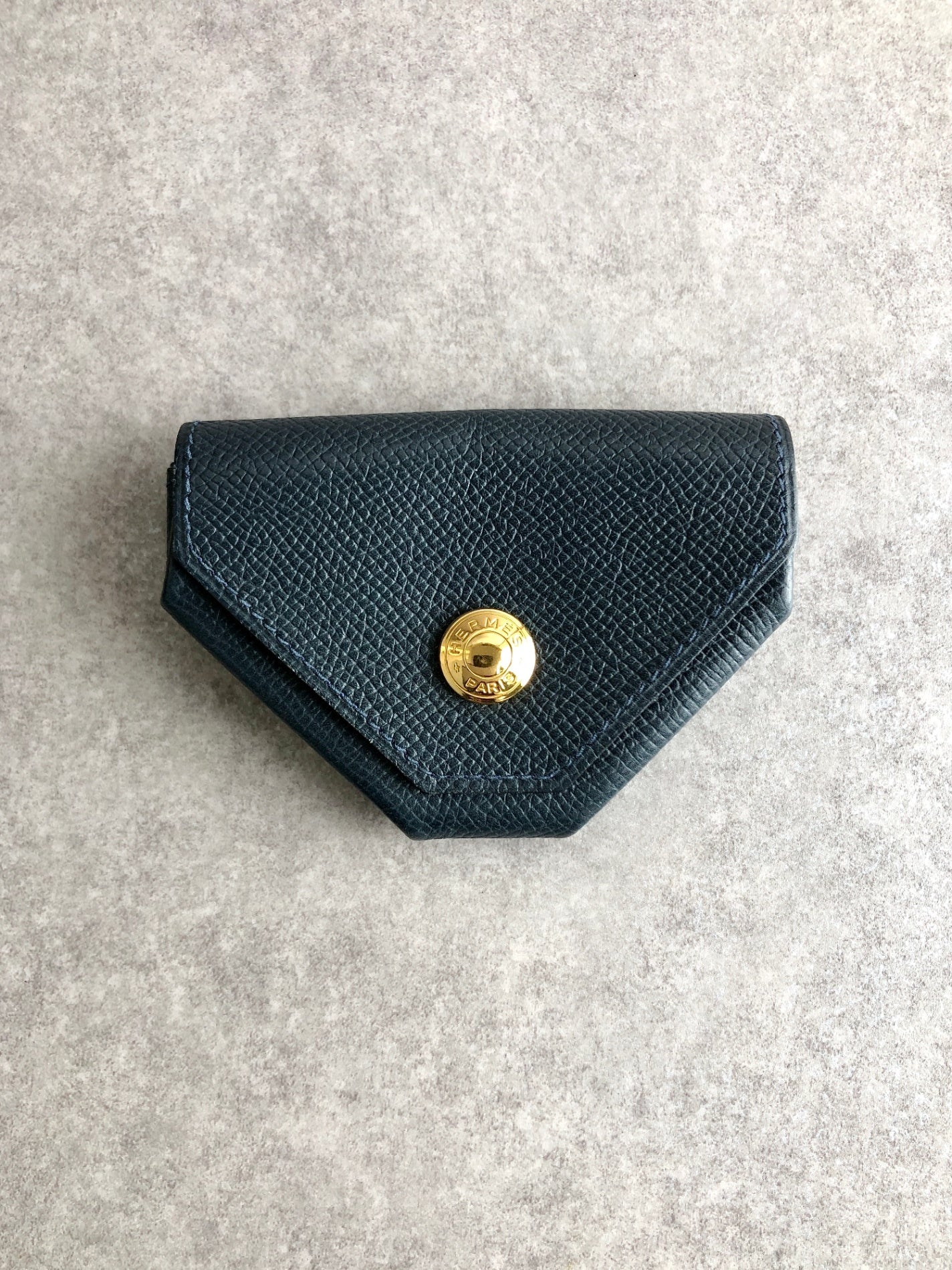 HERMES Coin Purse Navy Vintage mtijfp