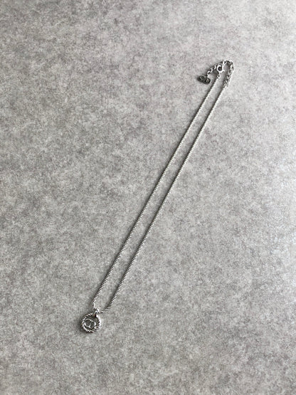 Christian Dior CD Logo Necklace Silver Vintage 3kfw2b