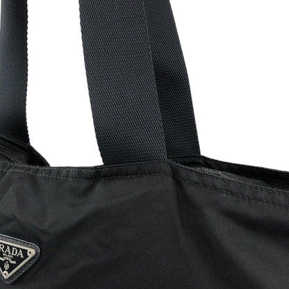 PRADA Tessuto Triangle Logo Totebag Black Vintage 4zvity