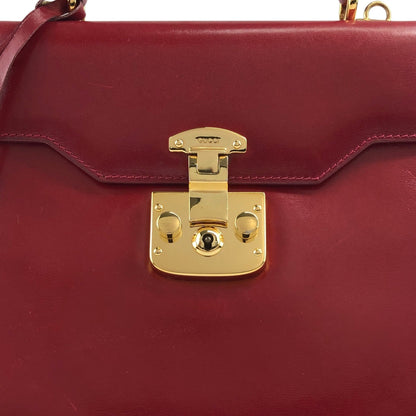 GUCCI Two-way Handbag Shoulder bag Red Vintage stnb53