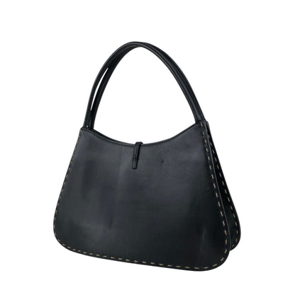 GUCCI Logo Shoulder bag Black Vintage 5yfah2
