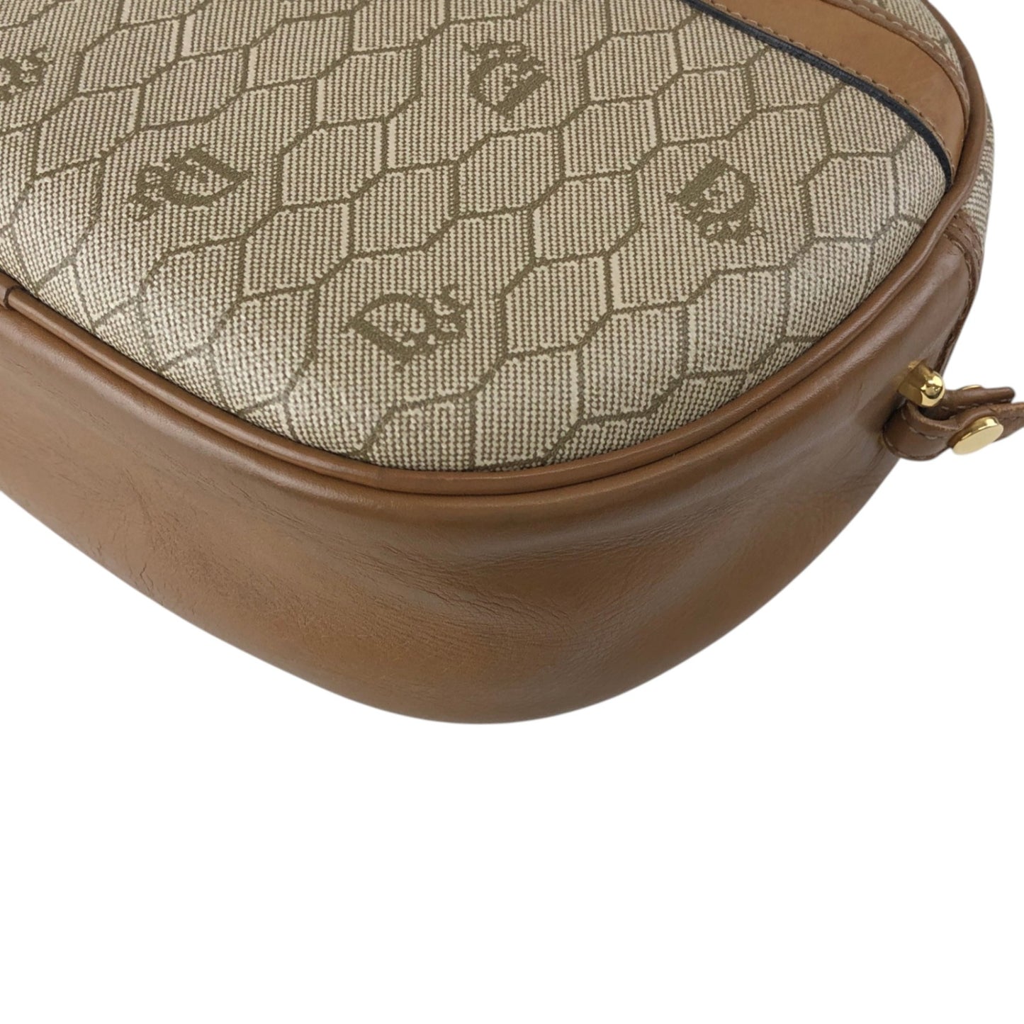 Christian Dior Honeycomb Pattern Logo Shoulder bag Beige Vintage a6fh6v