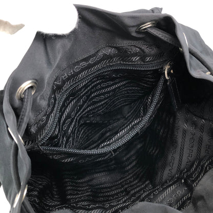 PRADA 三角形標誌雙口袋背包黑色復古 482mjk