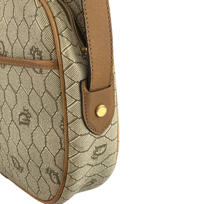 Christian Dior Honeycomb Pattern Round Shoulder bag Beige Vintage rd2a45