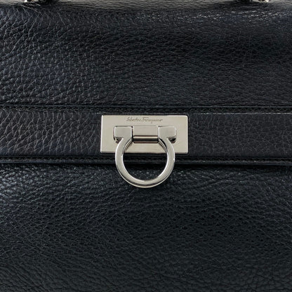 Salvatore Ferragamo Gancini Two-way Handbag Shoulder bag Black Vintage 82dd4b