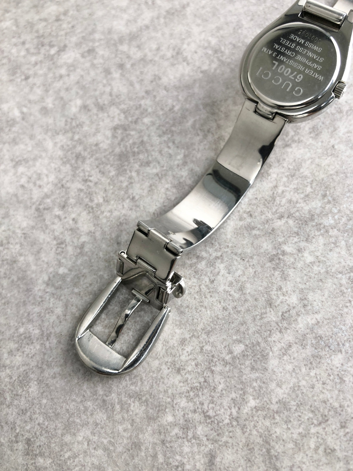 GUCCI Logo Quartz Watch Silver 6700L Vintage 7uaka3