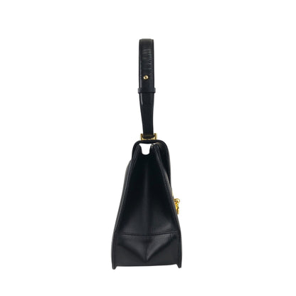 GIVENCHY Gancini Top Handle Handbag Black Vintage 3pv2af
