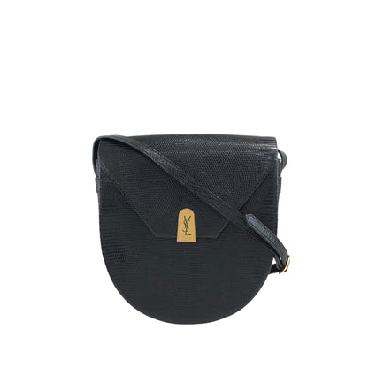 Yves Saint Laurent YSL Logo Shoulder bag Black Vintage rnmcrn