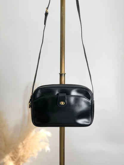 CELINE Blason Shoulder bag Black Vintage kan4ny