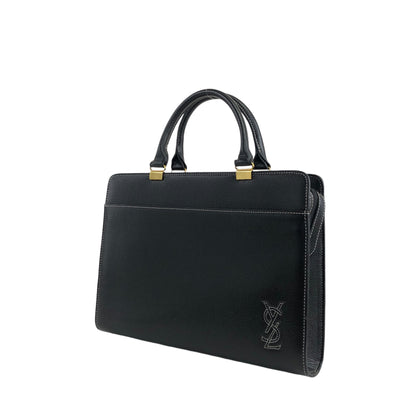 Yves Saint Laurent YSL Logo Cassandra Handbag Black Vintage chw7jf