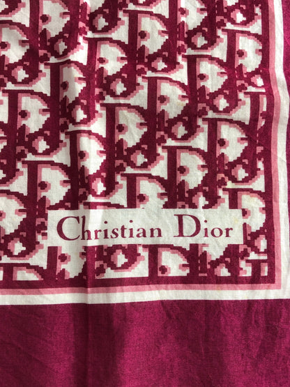 Christian Dior Trotter Silk Scarf Wine red×White Vintage gbe3ga
